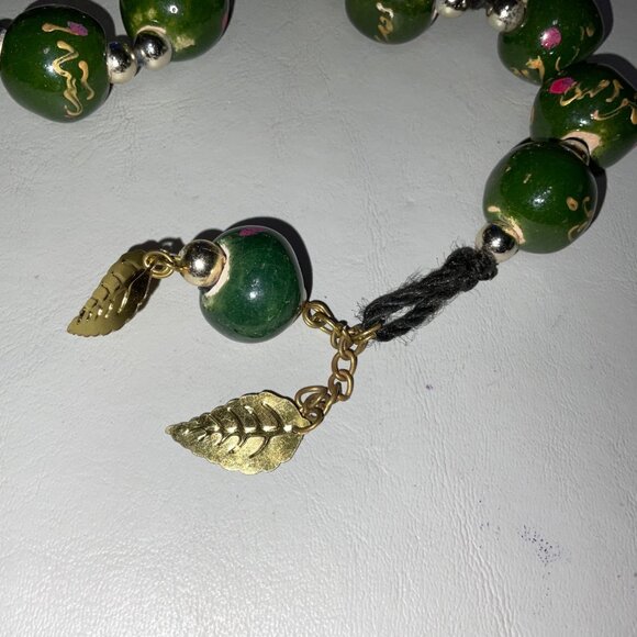 Decorative Tibetan Mala Prayer Beads 38” Necklace with 7-Inch 4-Bead Pendant Gre - Picture 5 of 6